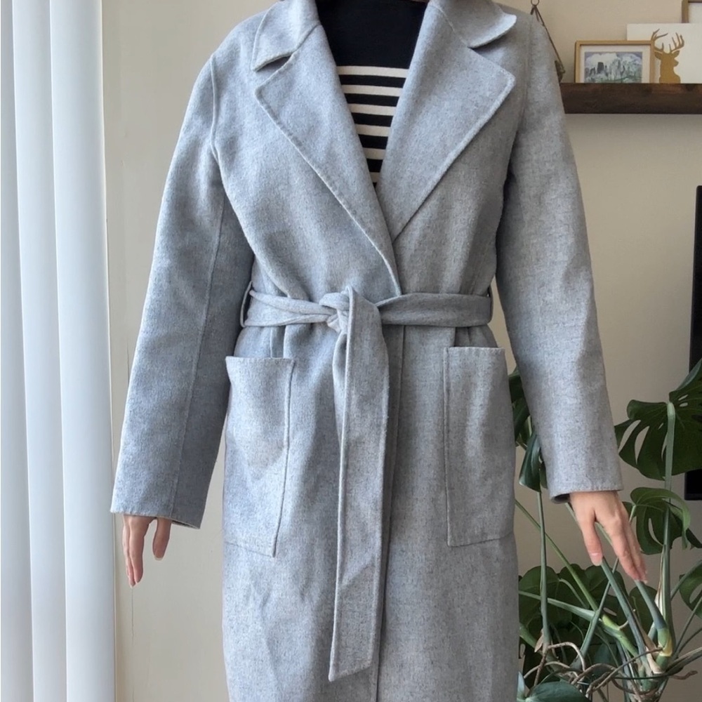 Reiss Millie Wool Blend Longline Overcoat, Grey, Size 6 - Picture 13 of 16